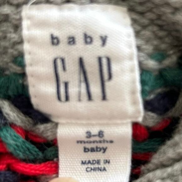 💘Not for sale💘 sold💘Gap Baby Boy Knit Button Cardigan Sweater Gray Heavyweight - Picture 3 of 7